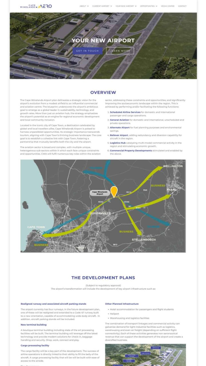 Cape Winelands Airport development plans page Cape Winelands Airport development plans page
